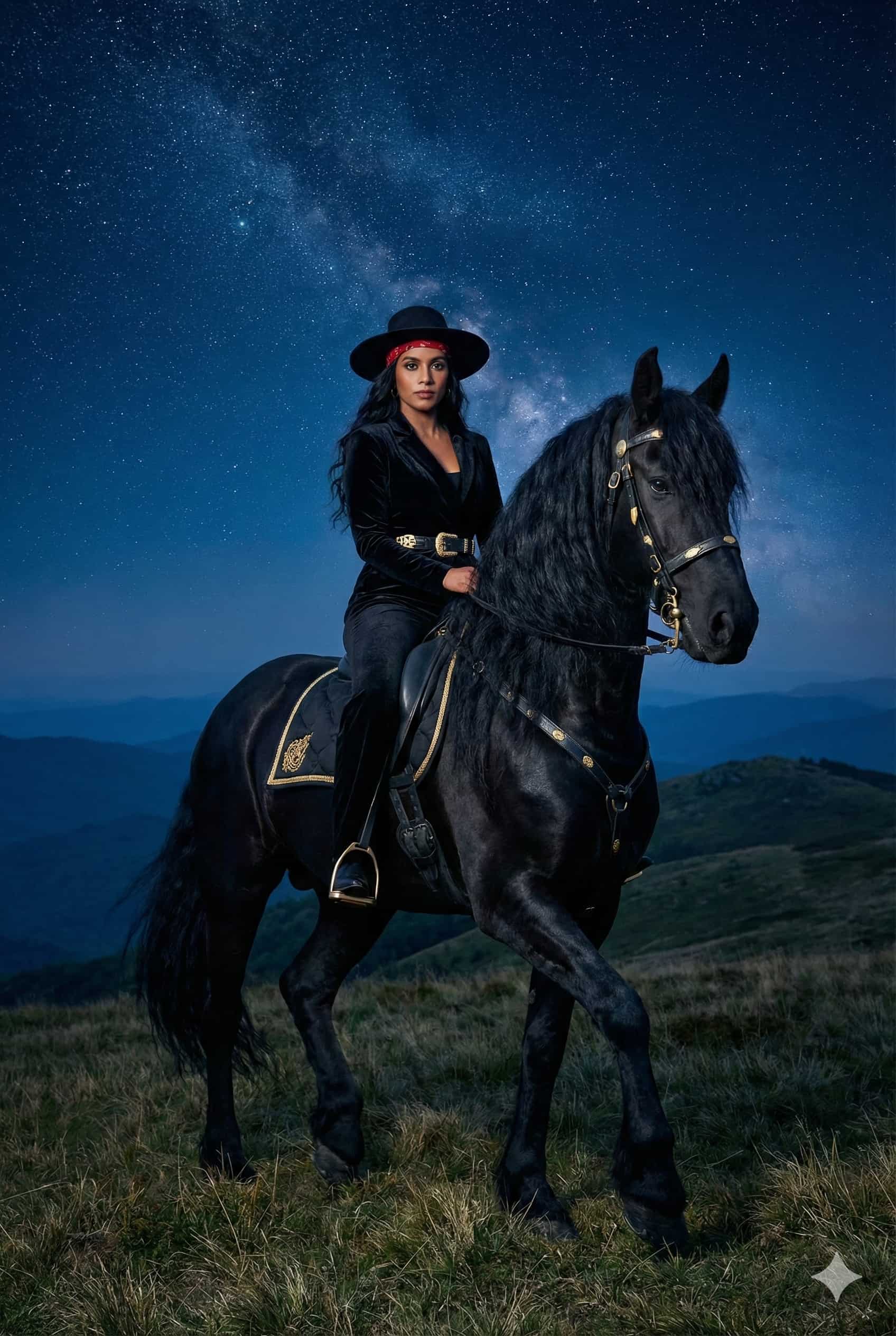 Midnight Equestrian Portrait