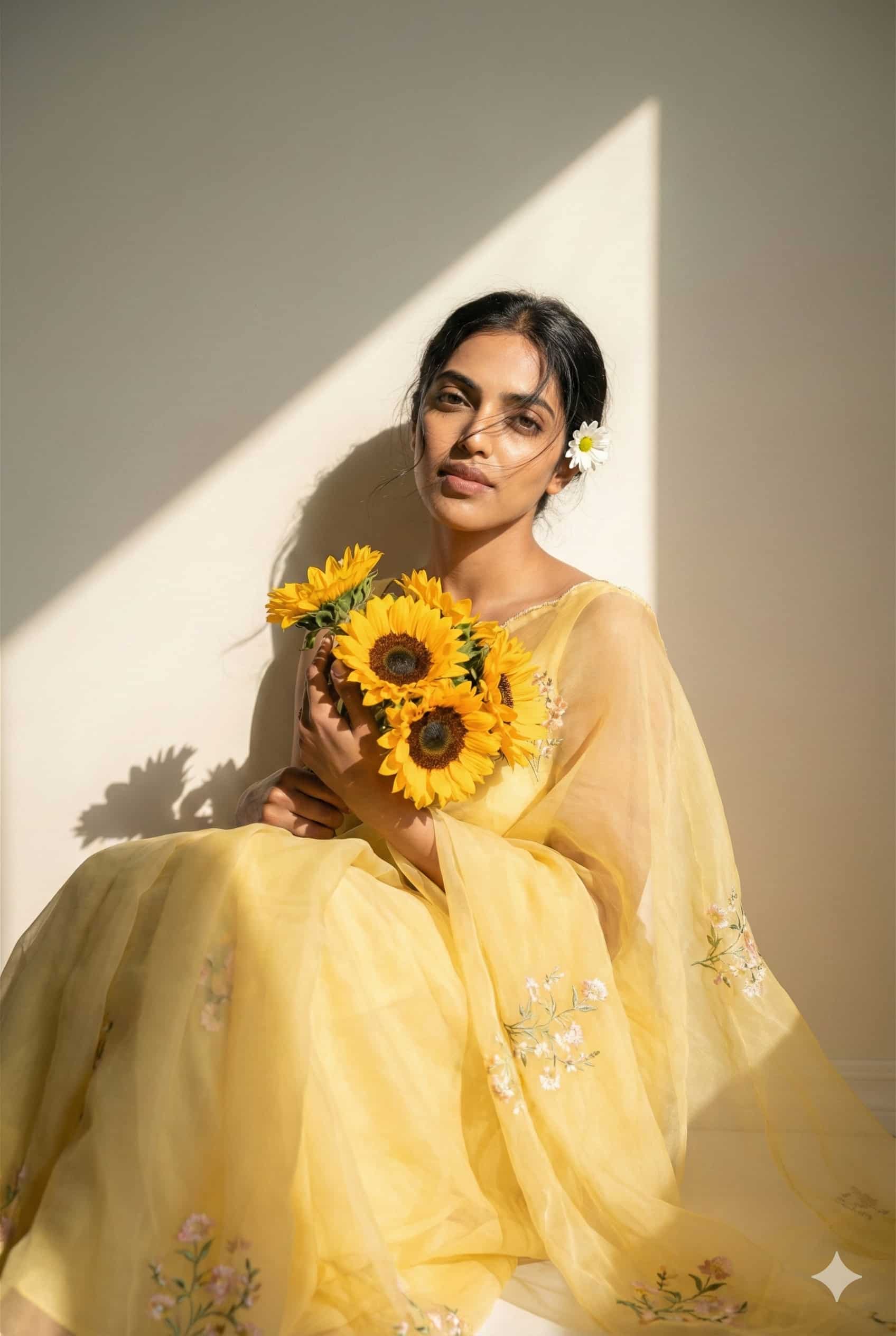 Golden Saree Portrait